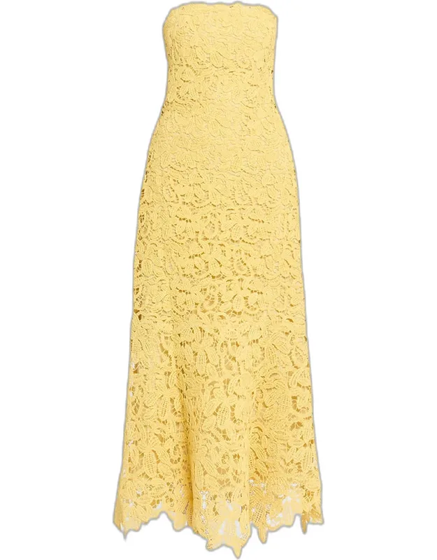 Floral Lace Bustier Maxi Dress