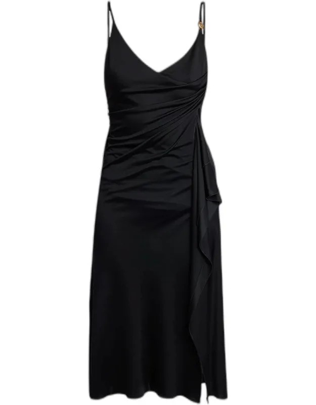 Draped Satin-viscose Dress