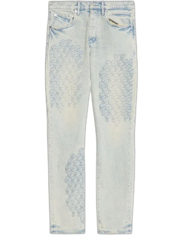 Monogram Embossed Slim Straight Jeans