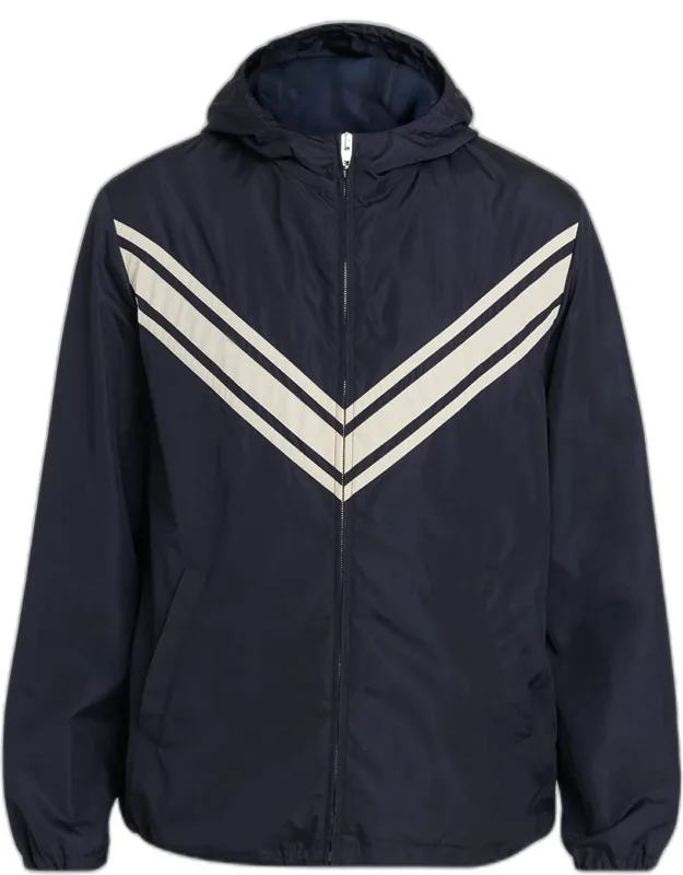 Nylon Inlaid V Hooded Jacket