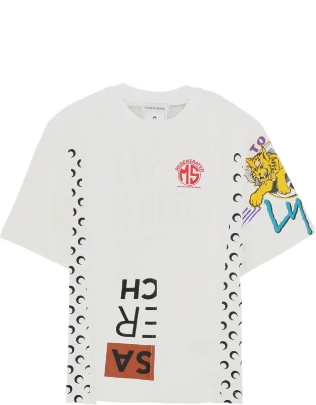 Crescent Moon Pattern Graphic T-shirt