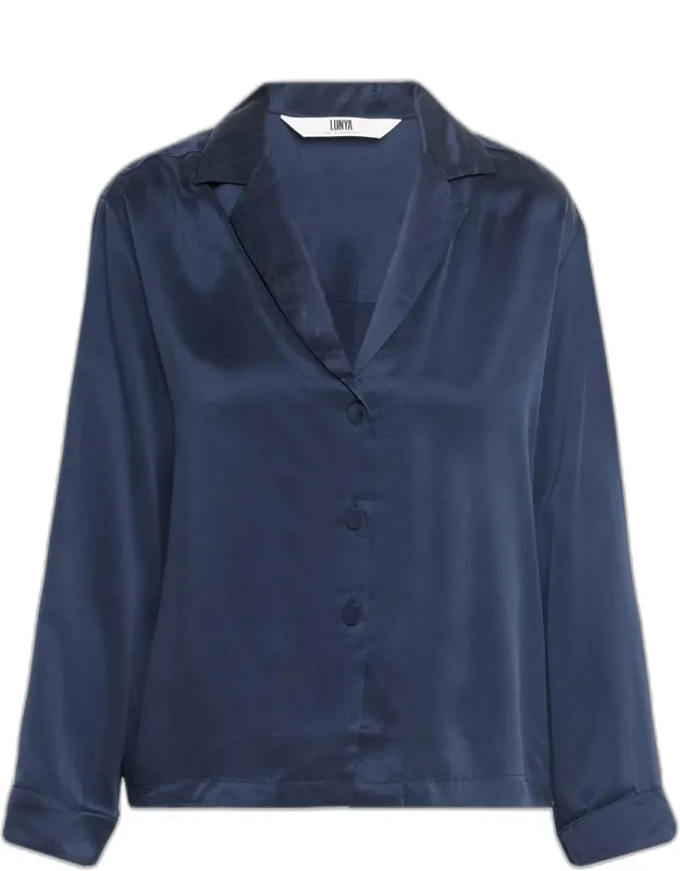 Washable Silk Button-down Pajama Set