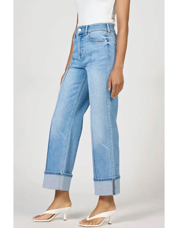 Cuffed Straight Leg Jeans