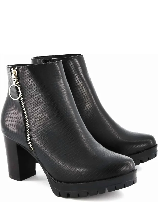 Reptile-print Ankle Boots
