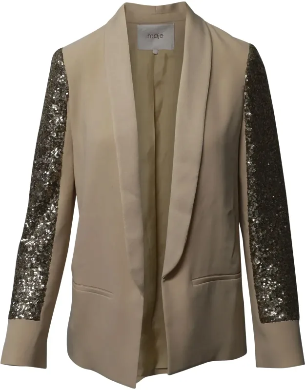 Sequin Sleeve Shawl Blazer