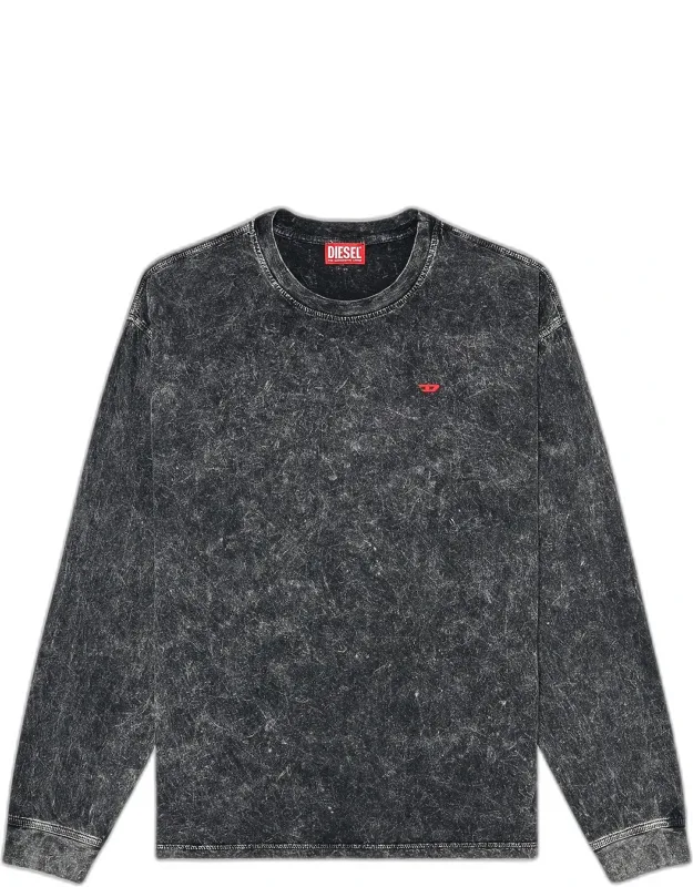 Logo Acid-washed Cotton Long-sleeve T-shirt