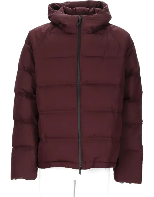 Puffer Jacket With Horizontal Quilting And High Collar
