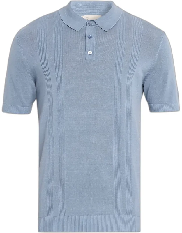 Rib-knit Polo Shirt