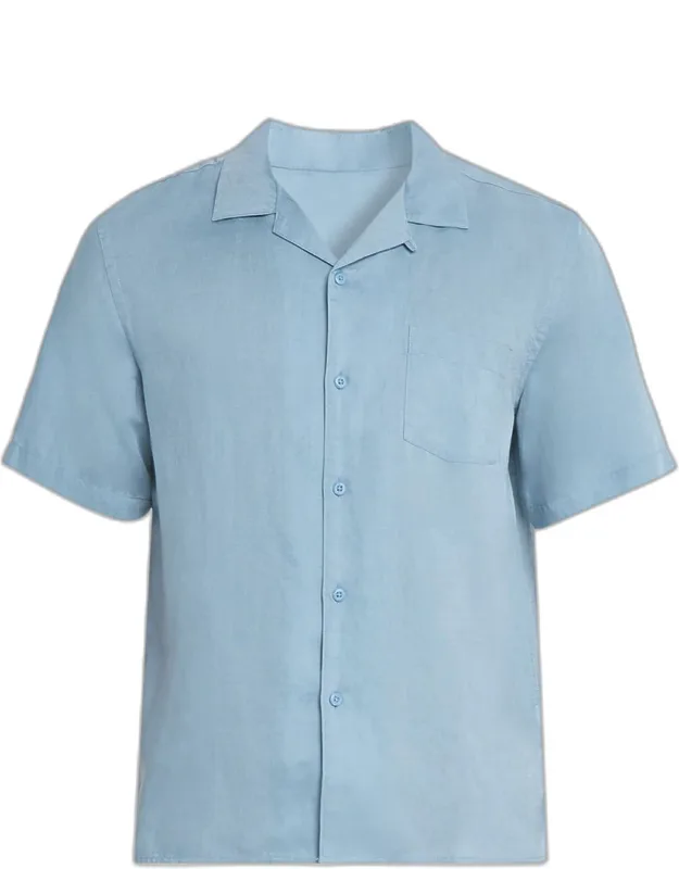 Linen-blend Camp Shirt