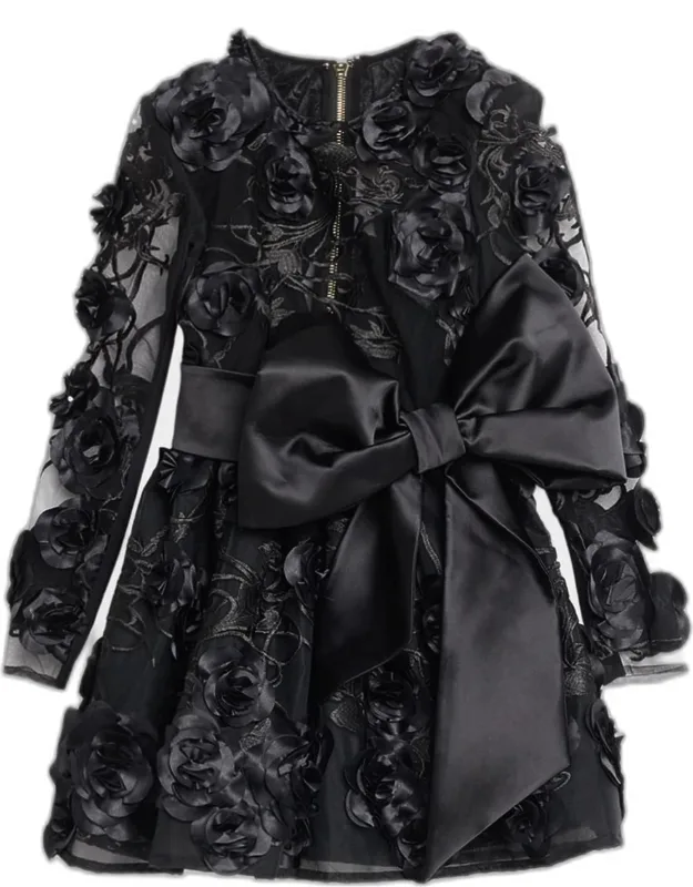 The Beautiful & The Lost Floral Mesh Mini Dress
