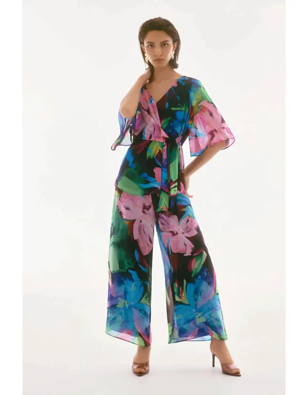 Chiffon Floral Print Wide Leg Pants