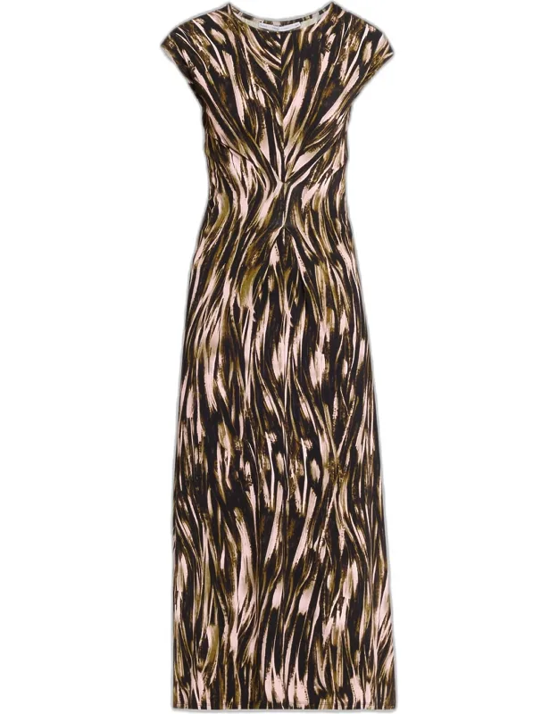 Printed Jersey Midi Dress