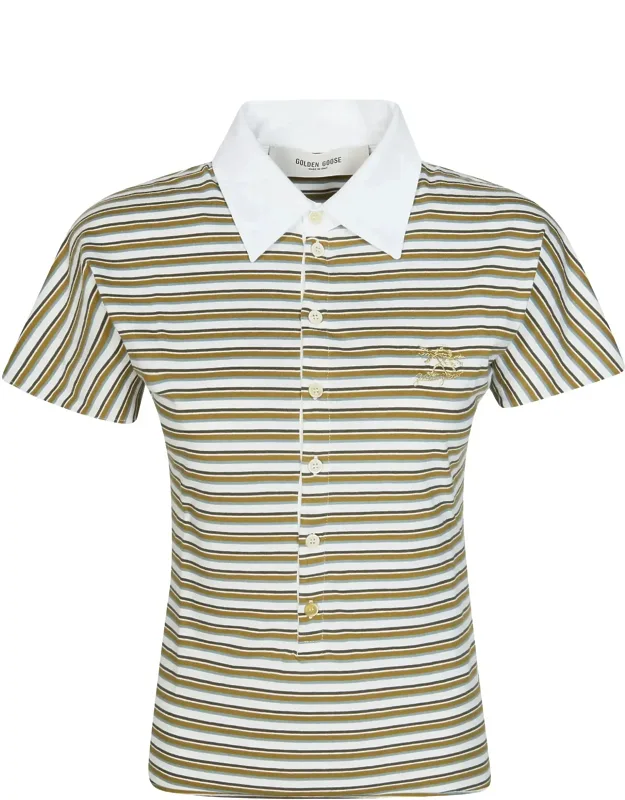 Striped Pattern Polo Shirt