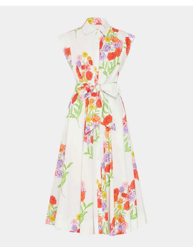 Bouquet Cotton Poplin Midi Dress