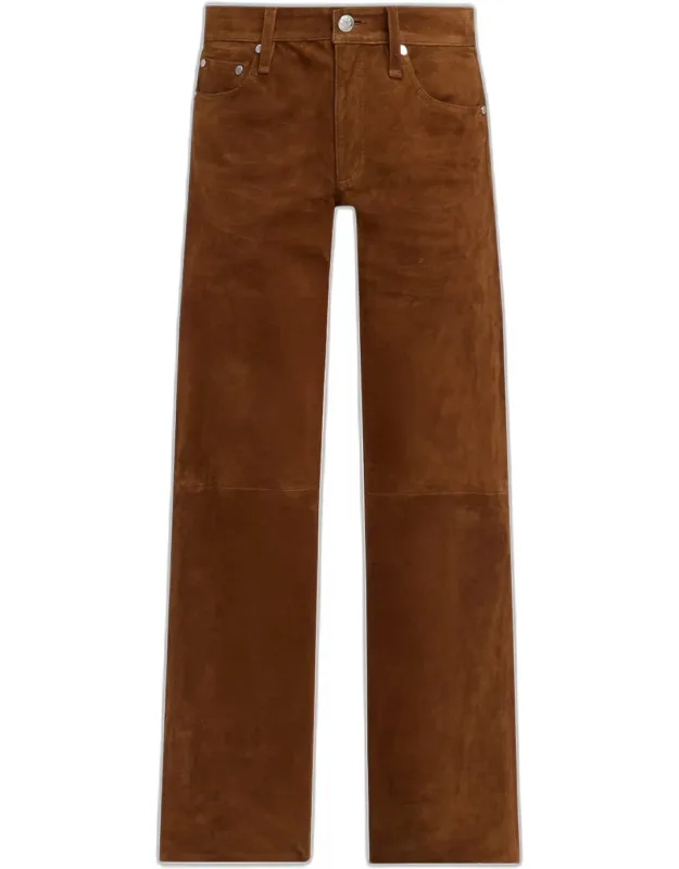 Saige Low-rise Suede Pants