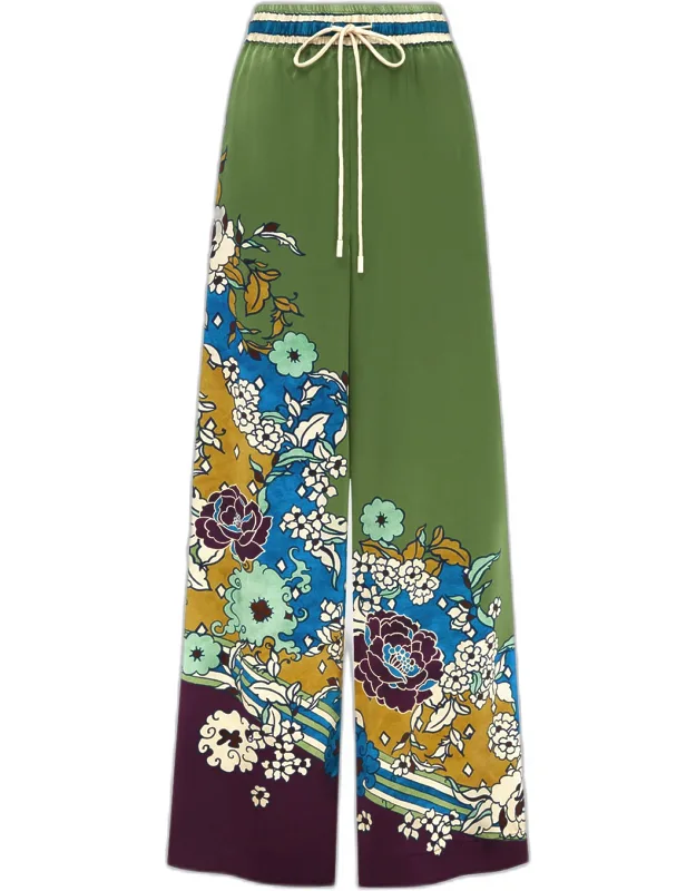 Nanci Silk Wide-leg Pants