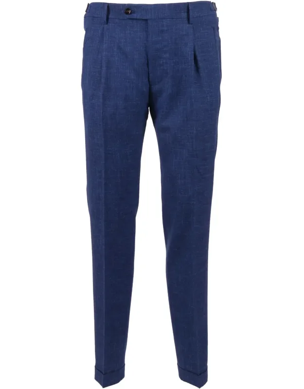 Retro Long Textured Straight-leg Pants
