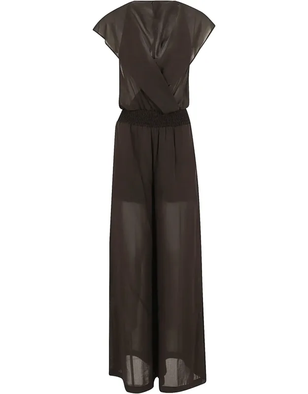 Camporosso Voile Jumpsuit With Sheer Panels