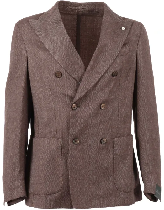 Double Breasted Herringbone Blazer