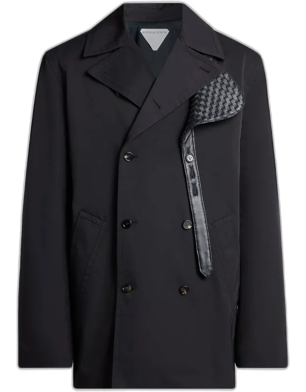 Nylon And Cotton Technical Short Coat