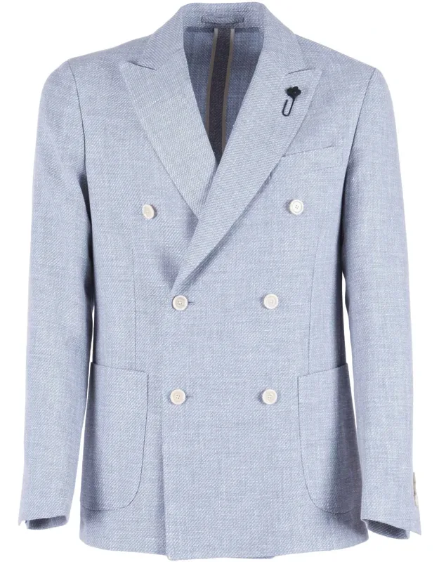 Double Breasted Peak Lapel Blazer