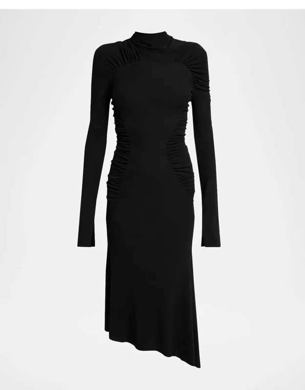 Contour-ruched Midi Dress