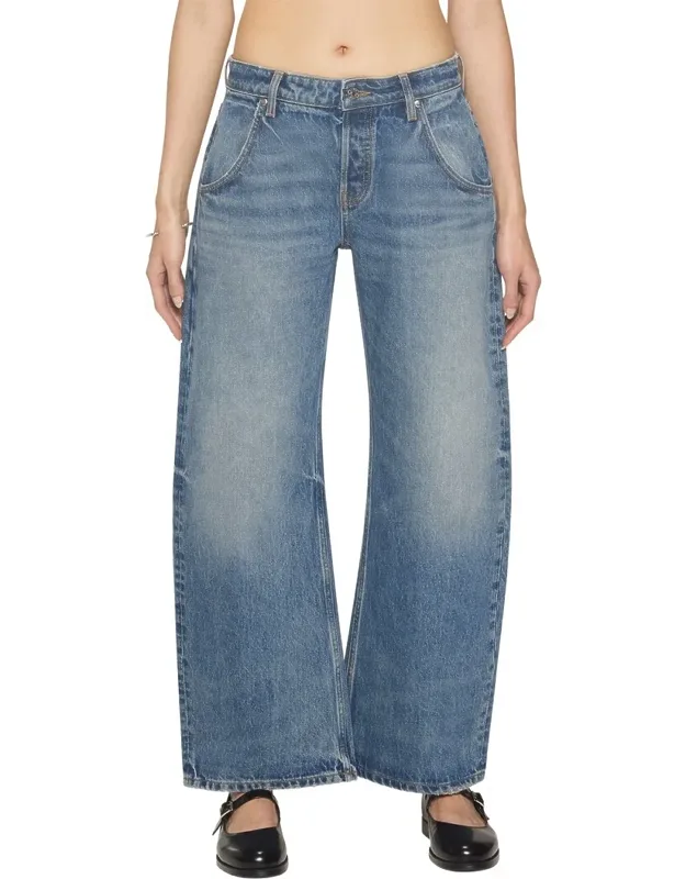 Cropped Mid Rise Barrel Jeans