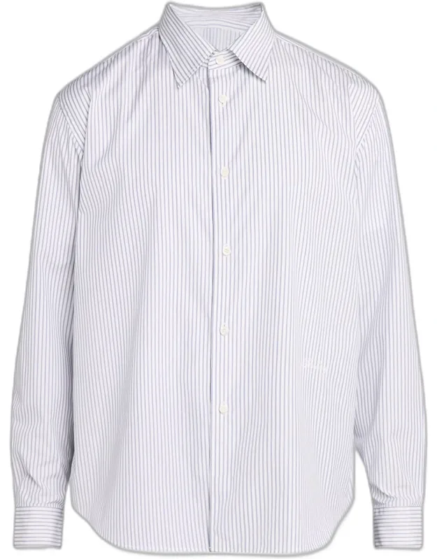 Relaxed Cotton Stripe Sport Shirt