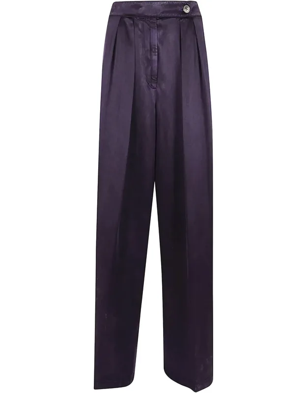 Wide-leg Satin Trousers