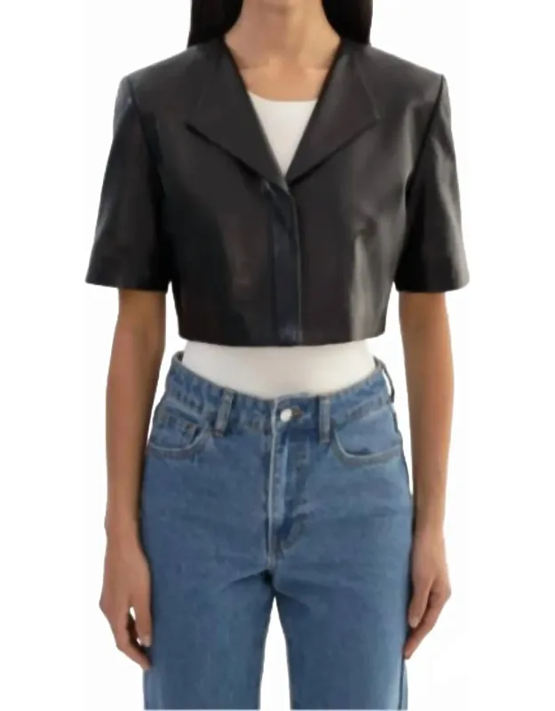 Aviana Short Sleeve Leather Jacket
