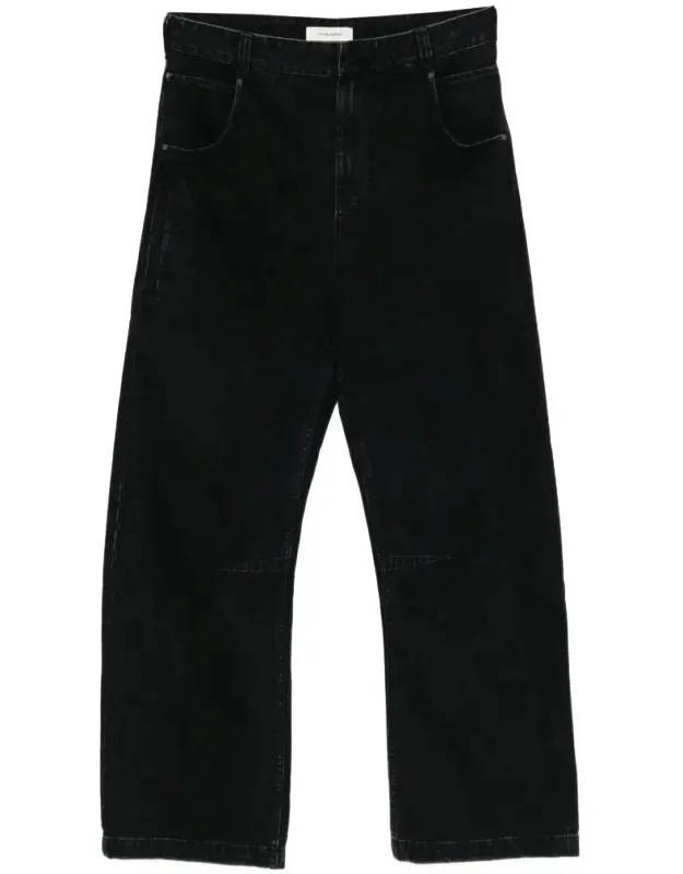Straight Leg Five-pocket Cotton Jeans