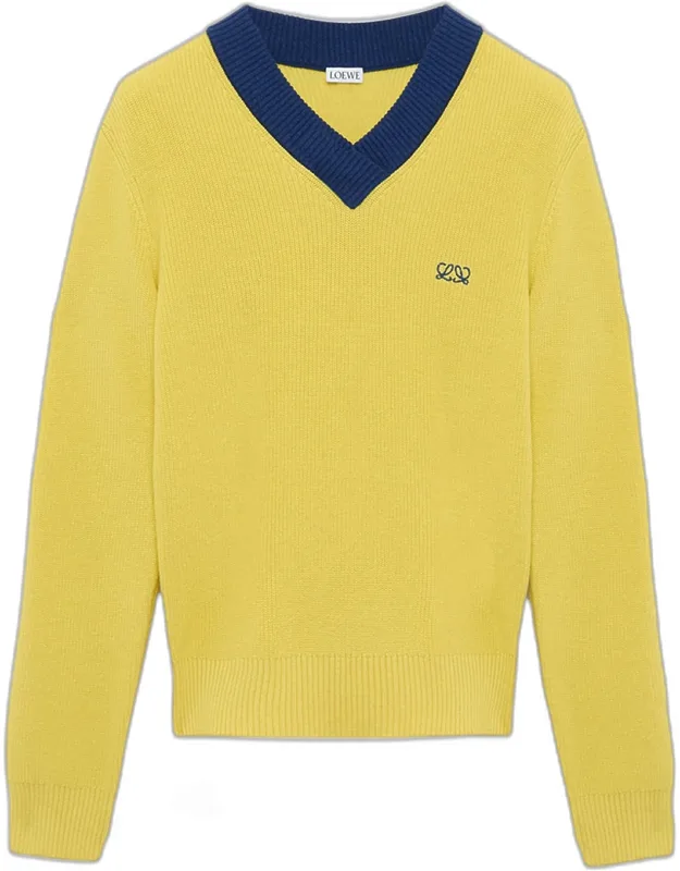 Bicolor V-neck Sweater