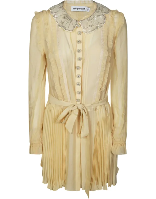 Flared Pleated Mini Dress