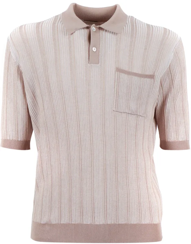 Ribbed Classic Collar Polo Shirt