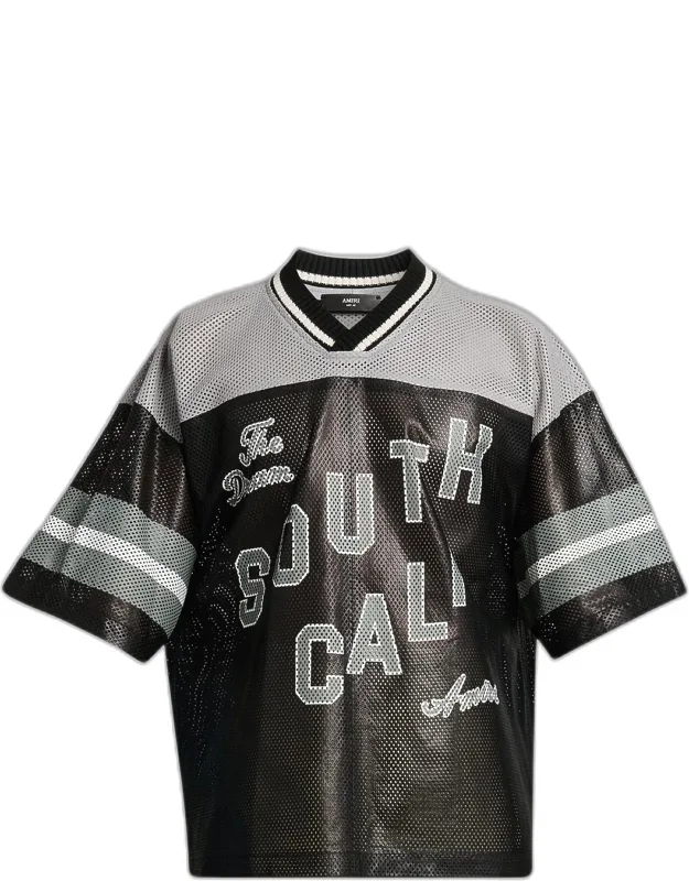 Graphic Leather Mesh T-shirt