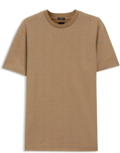 Cotton T-shirt With Two-tone Jacquard-knit Pattern
