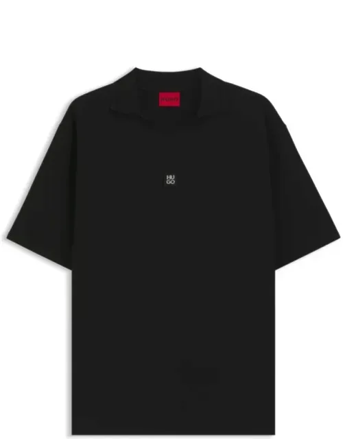 Structured Cotton-blend Polo Shirt With Johnny Collar