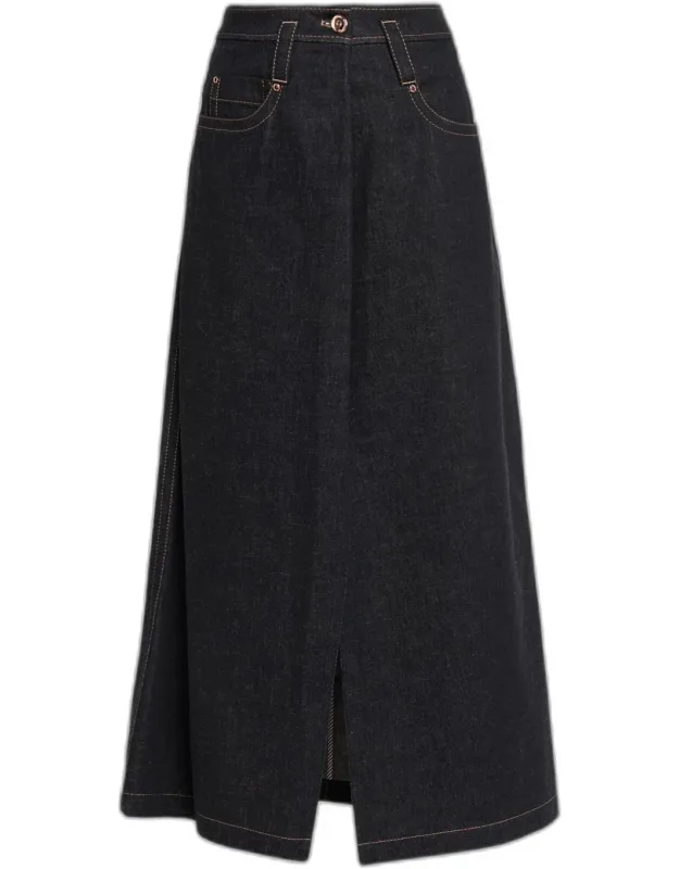 A-line Slit Maxi Skirt