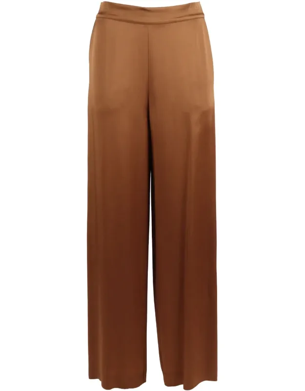 High-waisted Fluid Straight-leg Pants