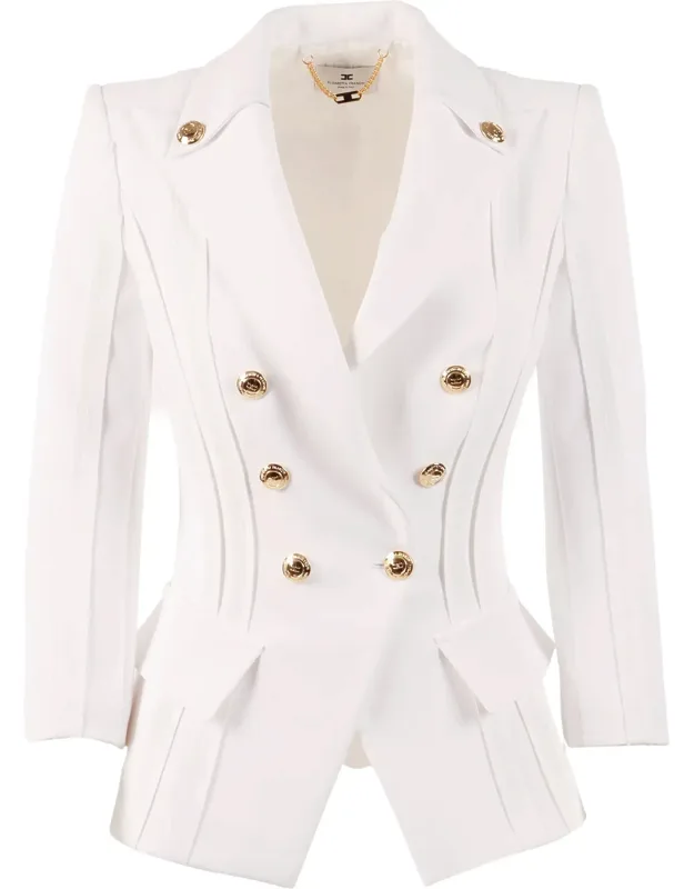 Double Breasted Gold Accent Blazer