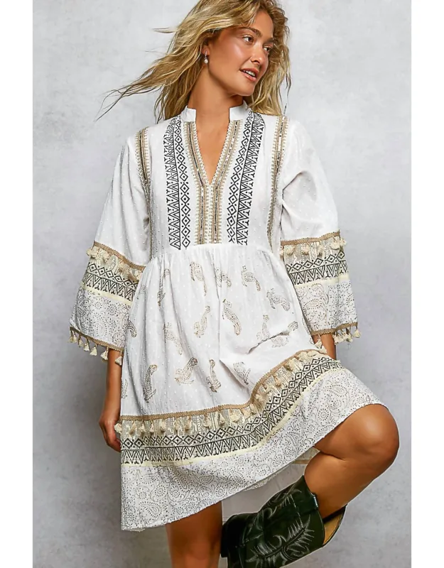 Paisley Tassel Dress
