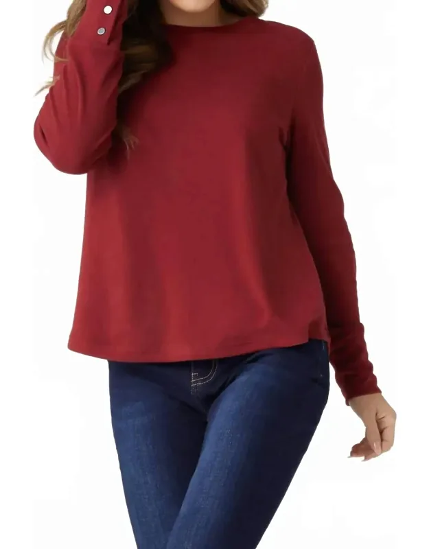 Super Soft Top With Snap Cuff