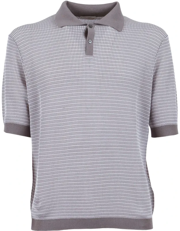 Textured Short Sleeve Polo Shirt