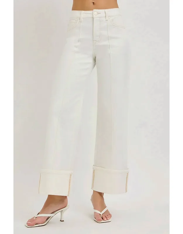 High Rise Crop Wide Pants