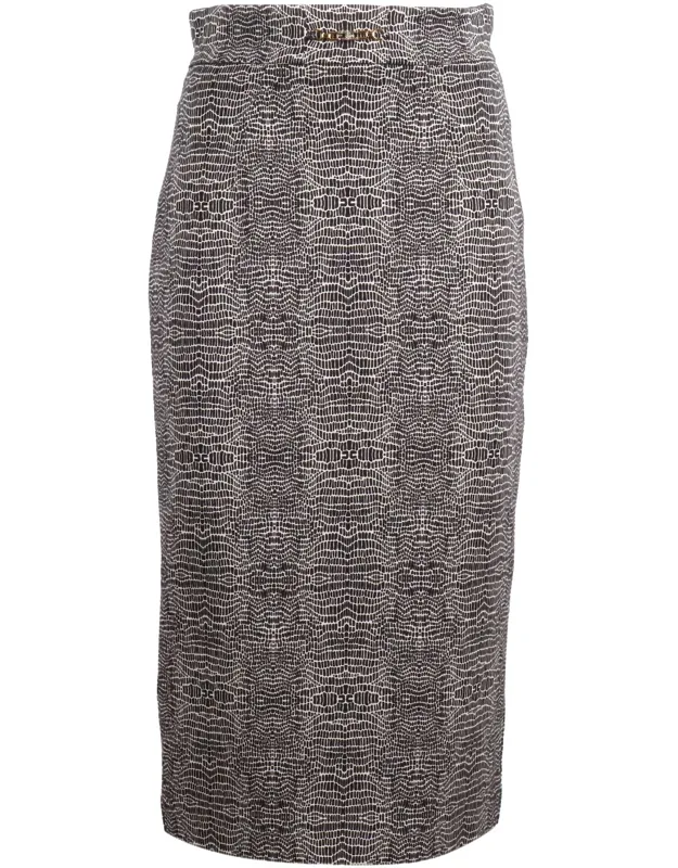 Reptilian Pattern Gold Chain Skirt