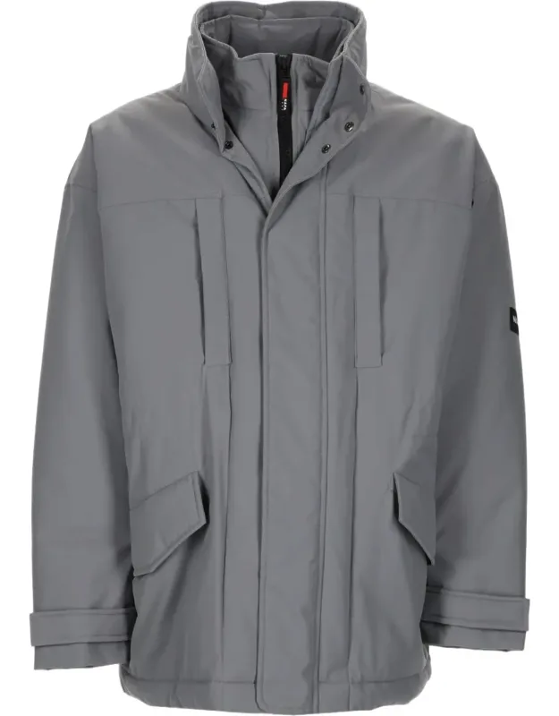 Boxy-fit Hooded Parka With Concealed Closure And Practical Pockets