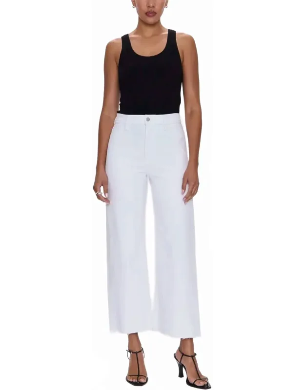 Penny Crop High Waist Raw Hem Wide Leg Jeans