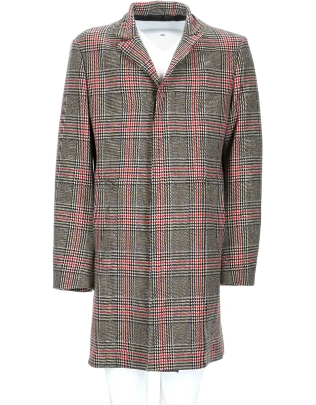 Mid-length Plaid Coat