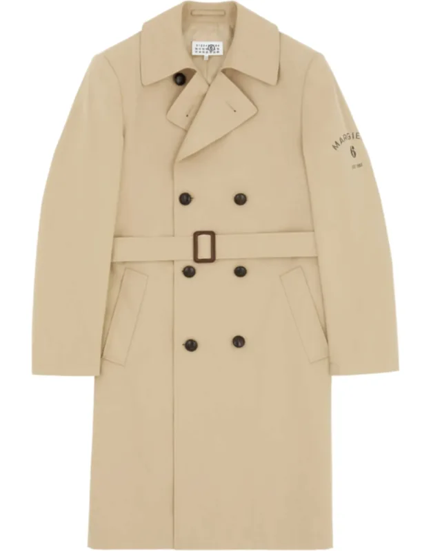 Belted Waist Cotton Trench Coat