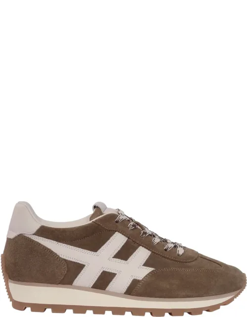 Calfskin Suede Contrasting Sneakers